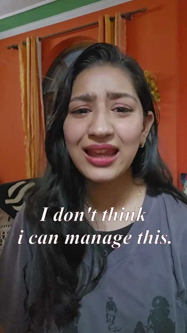 Esther mid-sentence, captioned: I don't think I can manage this.